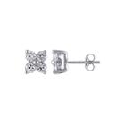 Lab-created White Sapphire 10k White Gold Stud Earrings