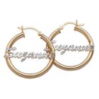 Personalized 14k Gold Over Silver 31mm Hoop Earrings