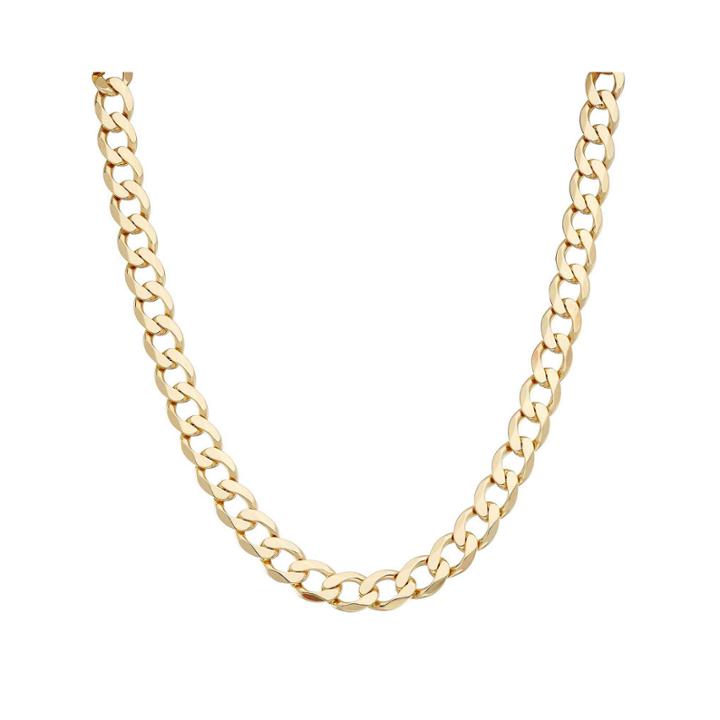 Mens18k Yellow Gold Over Silver 9.6mm 20 Curb Chain Necklace