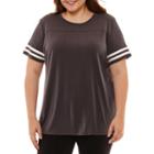 Flirtitude Short Sleeve Scoop Neck T-shirt-womens Juniors Plus