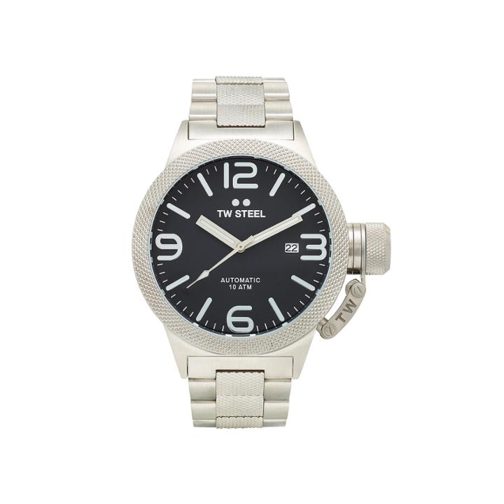 Tw Steel Canteen Bracelet Mens Black Dial Two-tone Stainless Steel Link Watch