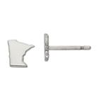 Personalized Sterling Silver Minnesota Stud Earrings