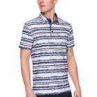 Society Of Threads Short Sleeve Stripe Pique Polo Shirt