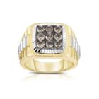 Mens 1 1/2 Ct. T.w. Champagne Diamond 10k Gold Band