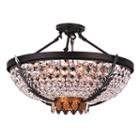 Enfield Collection 6 Light Matte Black And Gold Finish Crystal Semi Flush Mount Ceiling Light