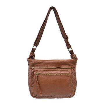 Bueno Pearlized Washed Multi-zipper Hobo Crossbody Bag