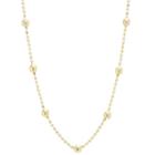 Silver Treasures Station Chain Bead Choker Womens 24k Gold Over Silver Choker Necklace