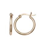 Silver Treasures 18mm Click-top Gold Over Silver Hoop Earrings