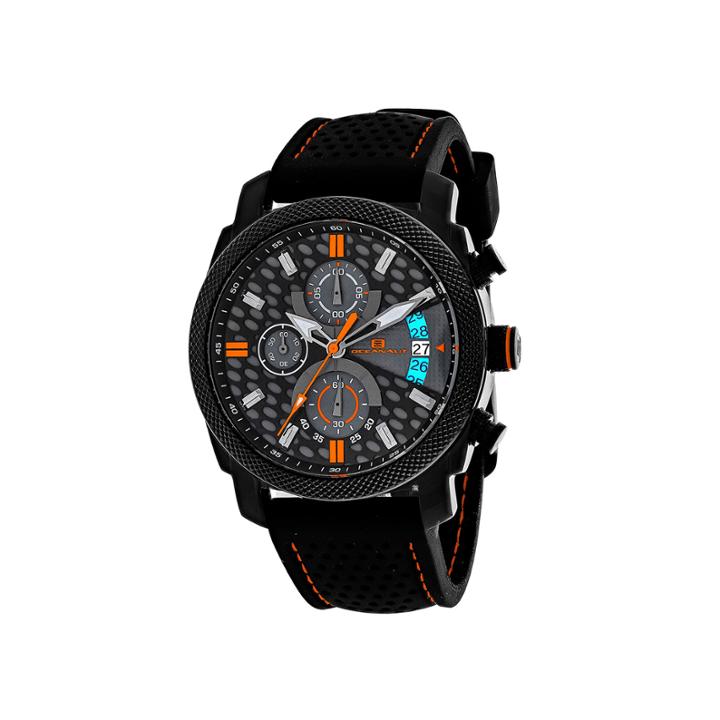 Oceanaut Kryptonite Mens Orange & Black Rubber Strap Watch
