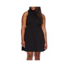 Decree Mock-neck Open-back Dress - Juniors Plus