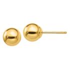 10k Gold 6mm Round Stud Earrings