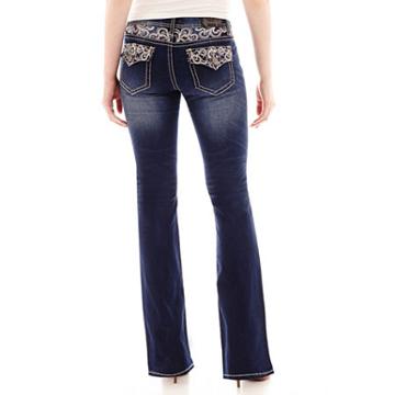 Soundgirl Embroidered Sequin Bootcut Jeans