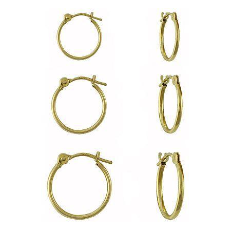 14k Gold 3-pr. Hoop Earring Set