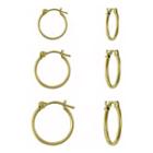 14k Gold 3-pr. Hoop Earring Set
