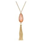 Mixit&trade; Brown Faceted Stone Tassel Necklace