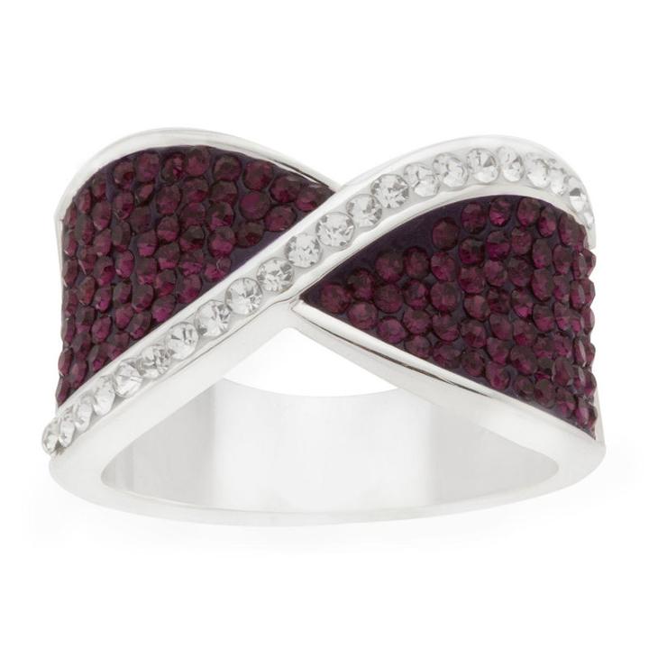 Sparkle Allure Sparkle Allure Plated Crystal Cocktail Ring Womens Lab Created Multi Color Pure Silver Over Brass Cocktail Ring