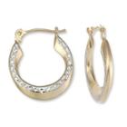 14k Gold Two-tone Hoop Earrings