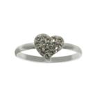 Pure Silver-plated Clear Crystal Heart Ring