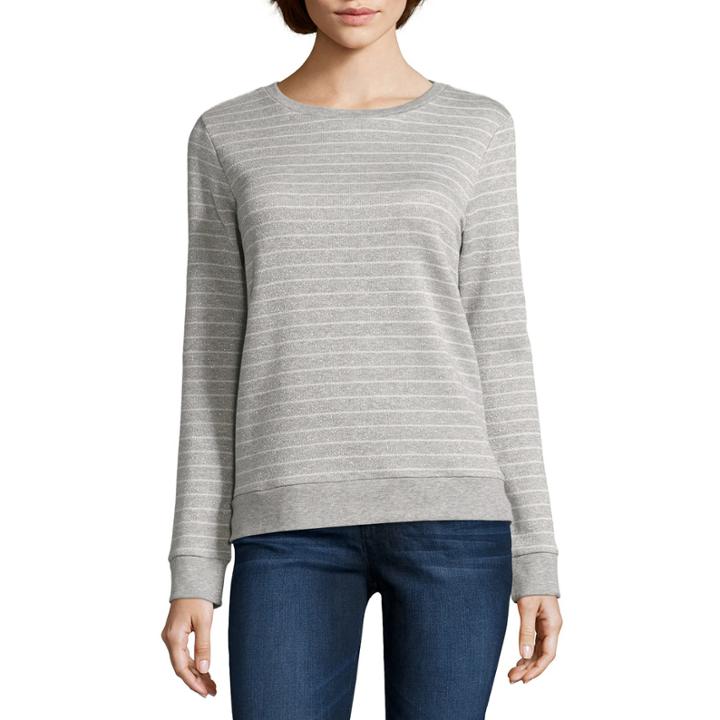 Liz Claiborne Long Sleeve Sweatshirt-petites