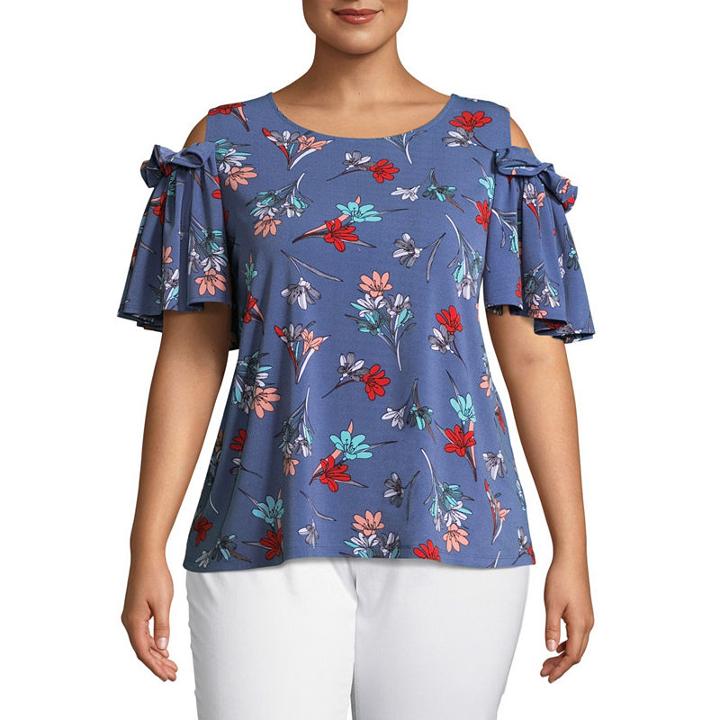 Worthington Cold Shoulder T-shirt - Plus