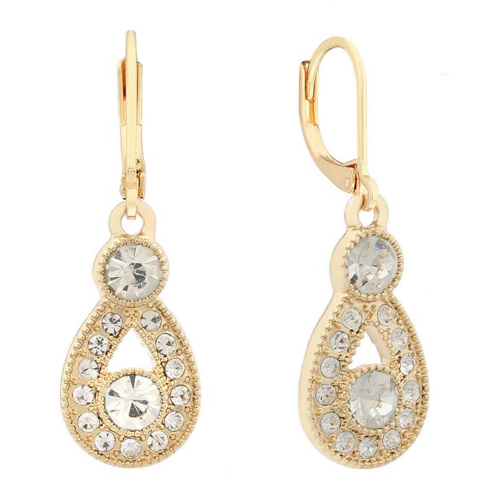 Monet Jewelry White Pear Drop Earrings