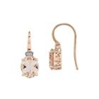 Oval Genuine Morganite And Diamond-accent 14k Rose Gold Drop Earrings
