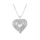 1 Ct. T.w. Diamond Sterling Silver Heart Pendant Necklace