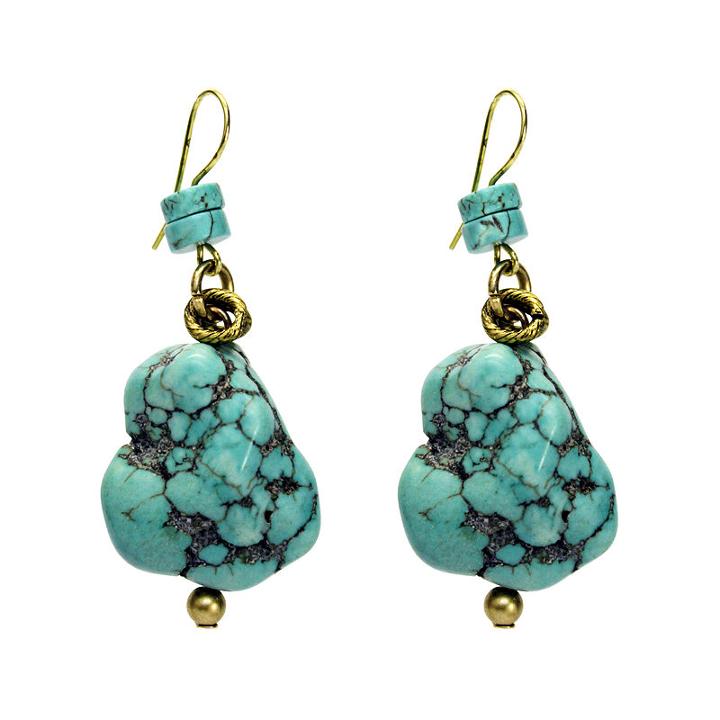 Aris By Treska Blue Nugget Earrings