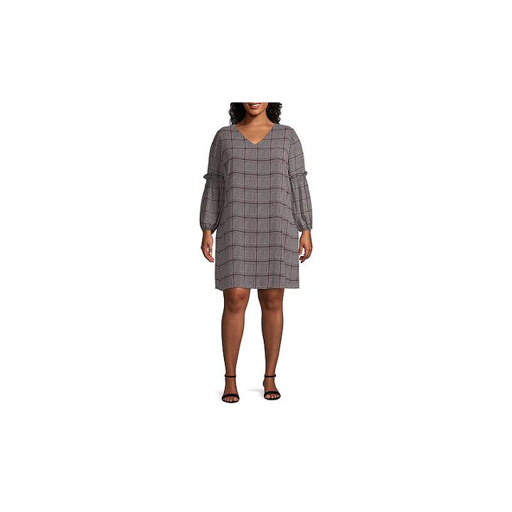 Worthington Ballon Sleeve Menswear Dress - Plus