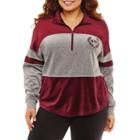 Flirtitude Velour Half Zip Sweatshirt-juniors Plus
