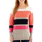 Liz Claiborne Long-sleeve Striped Tunic Sweater