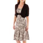 Perceptions 2-pc. Elbow-sleeve Paisley Print Knit Jacket Dress