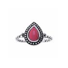 Silver Treasures Womens Red Sterling Silver
