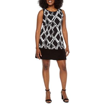 Ronni Nicole Sleeveless Diamond Shift Dress-petites