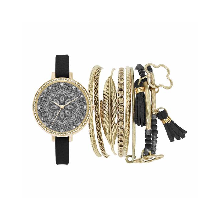 Mixit Womens Black Watch Boxed Set-jc2150g569-003