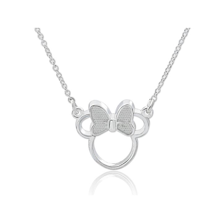 Disney Minnie Outline Sterling Silver Pendant Necklace