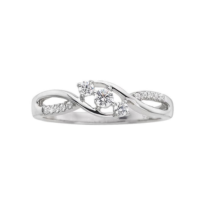 Promise My Love 1/5 Ct. T.w. Diamond Three-stone Promise Ring