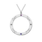 Personalized Birthstone And Name Sterling Silver Pendant Necklace