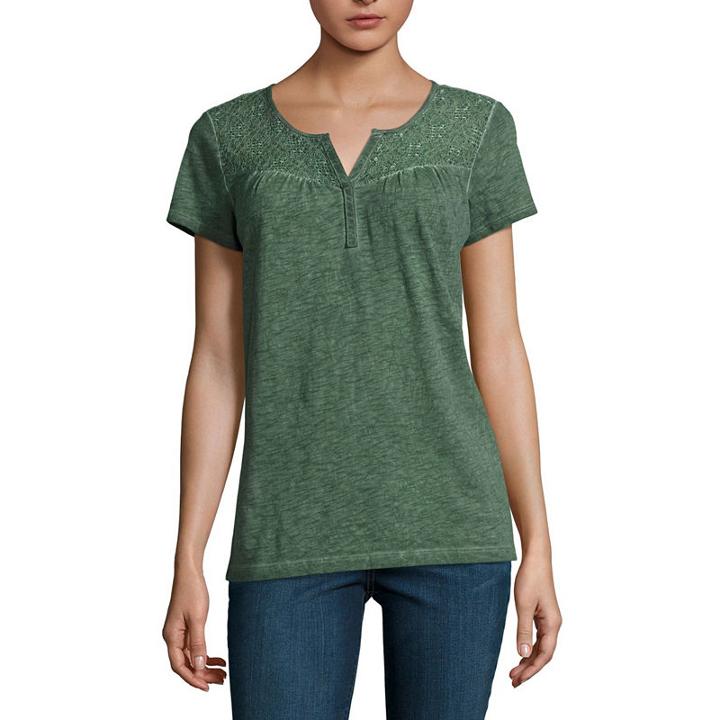 Sjb Washed Lace Split Neck