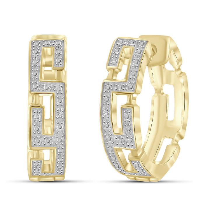 Diamond Accent White Diamond 20.2mm Round Hoop Earrings