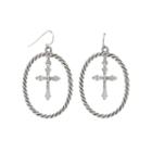 1928 Religious Jewelry Clear Hoop Earrings