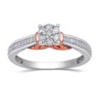 Hallmark Diamonds Womens 1/4 Ct. T.w. Genuine White Diamond Sterling Silver Cocktail Ring