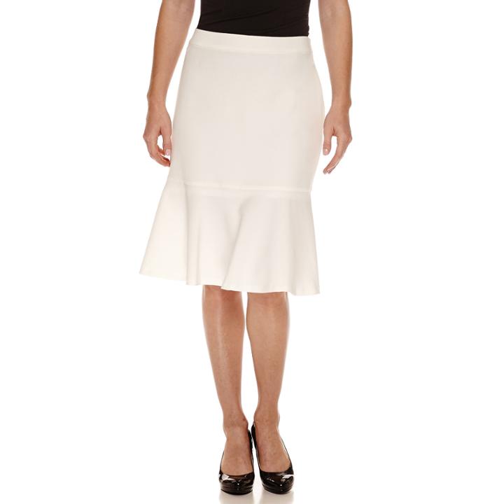 Black Label By Evan-picone Flutter Hem Skirt