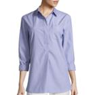 Liz Claiborne Long-sleeve Stripe Clip Dot Tunic Shirt - Tall