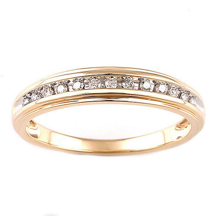 Womens 1/4 Ct. T.w. Genuine Round White Diamond 10k Gold Bridal Set