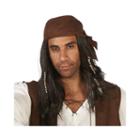 Brown Pirate With Beads Adult Wig