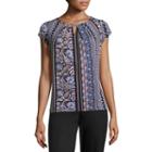 Liz Claiborne Short Sleeve Knit Dress Shirt-petite