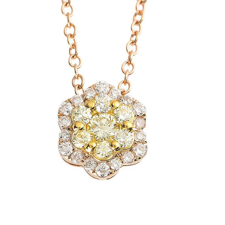 1/2 Ct. T.w. Yellow Diamond Multi-shape 18k Gold Pendant