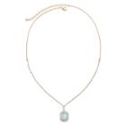 Vieste Crystal And Mint Stone Gold-tone Square Drop Pendant Necklace