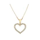 14k Yellow Gold .25 Carat Diamond Igl Certified Heart Pendant With Chain